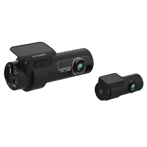 BlackVue 4K UHD 2 Channel Dashcam DR970X-2CH JC Installs Angled view of the two BlackVue DR970X-2CH cameras.