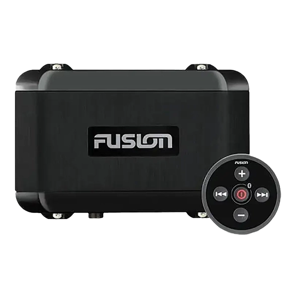 The Fusion Marine Entertainment System MS-BB100 with controller.