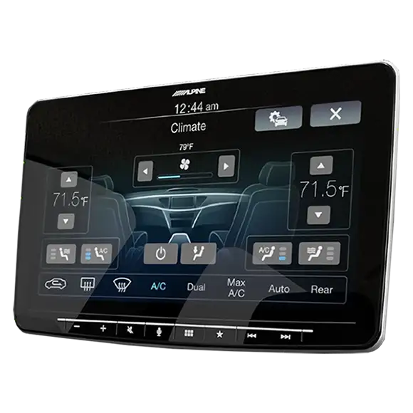 iDatalink Maestro Climate Control Alpine Car Stereo iDatalink Maestro enabled Alpine head unit with Climate controls showing.
